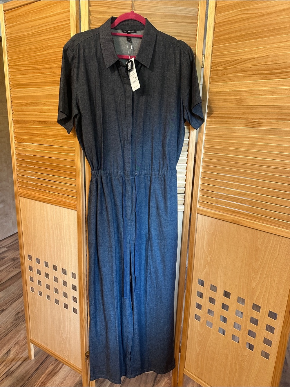 NWT Eileen Fisher Classic Denim Jumpsuit